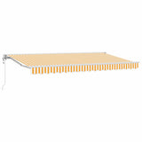 Retractable Awning Yellow and White 400 x 200 cm 3329788
