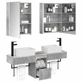 Bathroom Cabinet Set 5 pcs Concrete Grey Engineered Wood 3406330