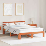 Bed Frame with Headboard Wax Brown 160 x 200 cm Solid Pine Wood 872604