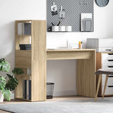 Desk with Shelf Sonoma Oak 113 x 54 x 120 cm Engineered Wood 869276