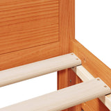 Bed Frame without Mattress with Headboard Wax Brown 100x200 cm Solid Wood Pine 3308773