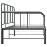 ZNTS Pull-out Sofa Bed Frame without Mattress Grey Metal 90x200 cm 324754