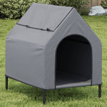 ZNTS Dog House Light Grey Oxford Fabric and Steel 172590