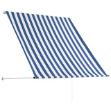 Retractable Awning 150x150 cm Blue and White 143746