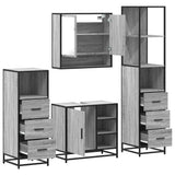 4 Piece Bathroom Furniture Set Grey Sonoma Engineered Wood 3301298