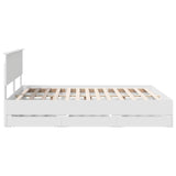 Bed Frame with Drawer White 160 x 200 cm Engineer Wood 3410686