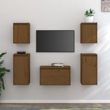 TV Cabinets 5 pcs Honey Brown Solid Wood Pine 3100272