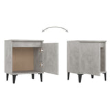 Bed Cabinets with Metal Legs Concrete Grey 40x30x50 cm 805842
