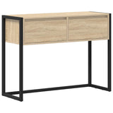 End Table with Drawer Sonoma 100 x 36 x 75 cm Engineered Wood 886697