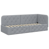 Corner Bed Frame with Headboard Light Grey 80 x 200 cm Fabric 42016479