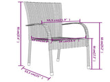 Garden Dining Set Black Poly Rattan, Powder-Coated Steel, PP board 3098028