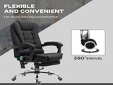 Office Chair with 6 Point Massage Back Heat, Linen Desk Chair with Footrest Adjustable Height T3398P343362