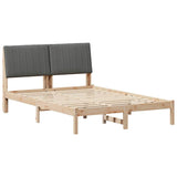 Bed Frame with Headboard Brown 135 x 190 cm Solid Pine Wood 878900
