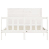 Bed Frame without Mattress White 140x190 cm Solid Wood Pine 3192732