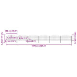 Garden Fence with Spear Top Steel 1070x125 cm Black 277726