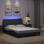 Bed Frame with LED without Mattress "Hvar" Grey 140x200 cm 3213937