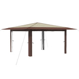 Gazebo without Sidewall 4 x 4 m Cream and Brown 42036816