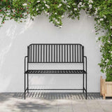 Garden Bench Black 104 x 54 x 93cm Steel 42008117