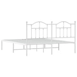 Metal Bed Frame without Mattress with Headboard White 180x200cm 353492