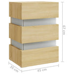 ZNTS LED Bedside Cabinet Sonoma Oak 45x35x67 cm Engineered Wood 326843