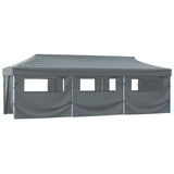 Folding Pop-up Party Tent with 8 Sidewalls 870x291x315 cm Anthracite 44982