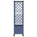 Raised Bed with Trellis and Roof Grey 124 x 40 x 142 cm PP 3423039