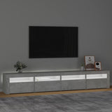TV Cabinet with LED Lights Concrete Grey 240x35x40 cm 3152765
