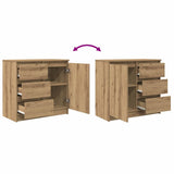 Sideboard with Drawer Artisan Oak 71x35x65 cm Engineered Wood 861579