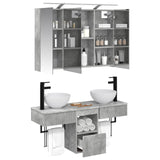 Bathroom Cabinet Set 4 pcs Concrete Grey Engineered Wood 3406258