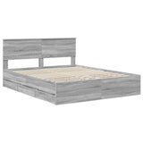 Bed Frame with Drawer Grey Sonoma 160 x 200 cm Engineer Wood 3410691