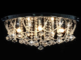 281583 Ceiling Lamp with Crystal Beads Silver Round 4 x G9 Bulbs