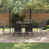 Garden Dining Set 7 pcs Black Steel 3335859