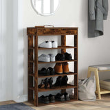 Shoe Rack Smoked Oak 60x30x98 cm Engineered Wood 859927