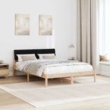 Bed frame Brown and black 160 x 200 cm Solid pine wood 878596