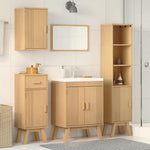 Bathroom Furniture Set with Door 4 pcs Brown 114 x 43 x 73.5 cm 3334190