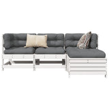 4 Piece Garden Sofa Set White Solid Wood Pine 3250785