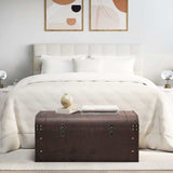 Treasure Chest with Latches Dark Brown 90x50x39.5 cm Plywood 4010549
