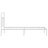Metal Bed Frame without Mattress with Headboard White 90x190cm 352619