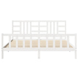 Bed Frame without Mattress White 200x200 cm Solid Wood Pine 3191992