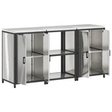 Kitchen Storage Set HATTEM 3 pcs Silver Stainless Steel 3392698