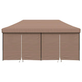Foldable Party Tent Pop-Up with 4 Sidewalls Brown 4004956