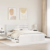 Bed Frame with Drawer White 200 x 200 cm Engineer Wood 3411479