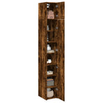Slim Storage Cabinet Smoked Oak 30x42.5x225 cm Engineered Wood 3281263