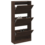 Shoe Cabinet Brown Oak 60x21x125.5 cm Engineered Wood 839902