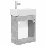 Bathroom Vanity Unit with Tap Concrete Grey 45.5 x 22.5 x 84 cm 889474