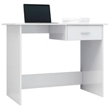 Desk High Gloss White 100x50x76 cm Engineered Wood 800555