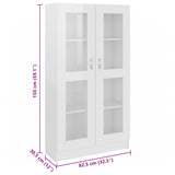 802765 Vitrine Cabinet High Gloss White 82,5x30,5x150 cm Engineered Wood