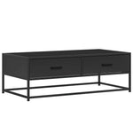 ZNTS Coffee Table Black 100x50x35 cm Engineered Wood and Metal 848779