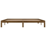 Bed Frame without Mattress Honey Brown Solid Wood Pine 200x200cm 810388