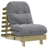 Futon Sofa Bed with Mattress 60x206x11 cm Impregnated Wood Pine 846750